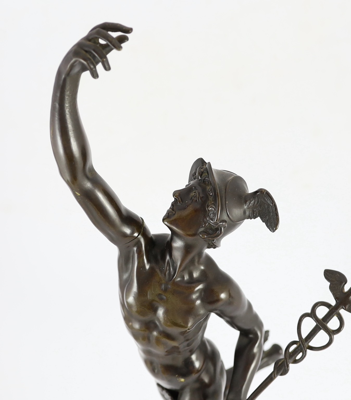 After Giambologna. A Grand Tour bronze figure of Mercury, height 82cm